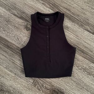 YPB sculptLUX Plunge Henley Slim Tank